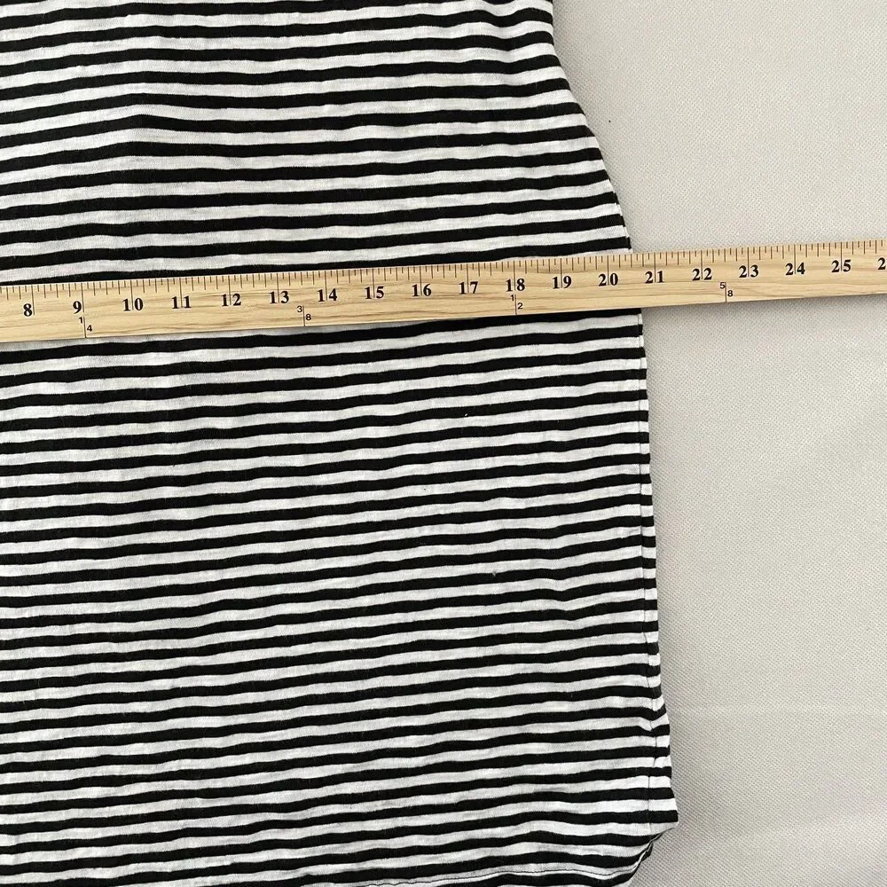 J.Crew Striped T-Shirt Dress Short Sleeve Black White Women's Size M